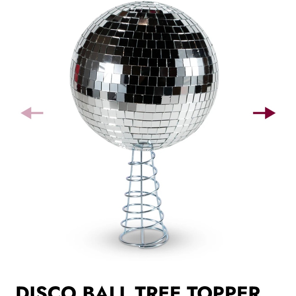 Silver Disco Ball Tree Topper